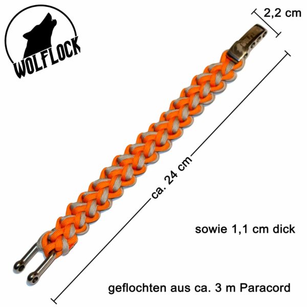 Paracord Armband Wolflock Orange V2