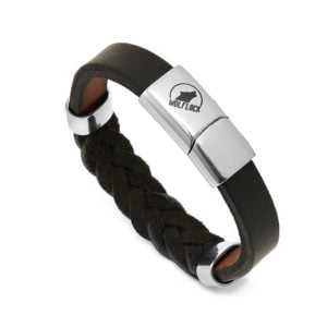 Echtleder Armband Wolflock Braidhill