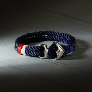 Maritimes Armband Wolflock blau